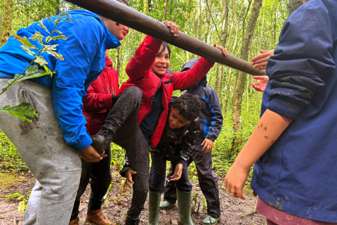 team work, helping over Andrew Gray